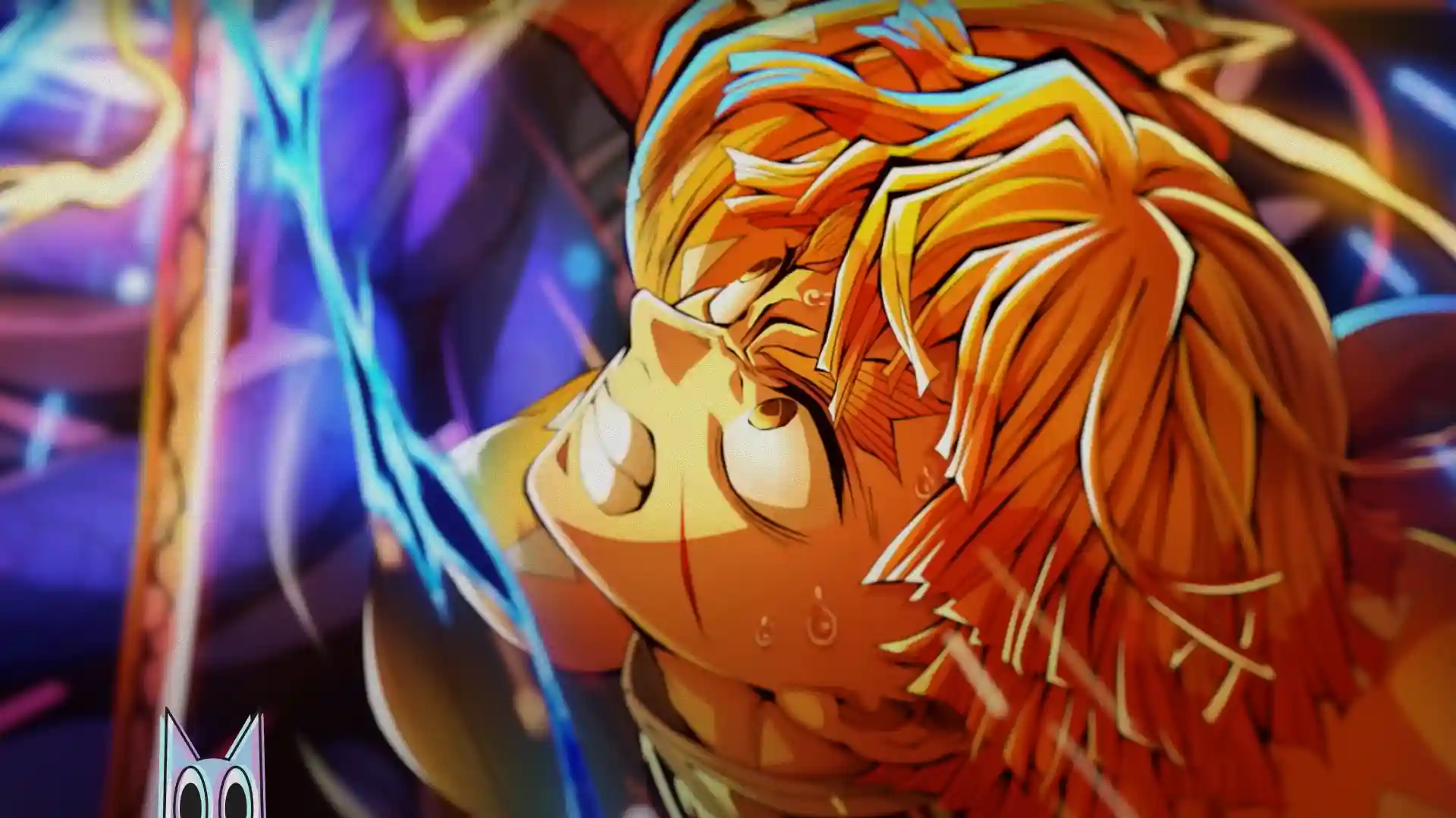 Zenitsu Agatsuma e o Lua Superior Kaigaku se enfrentando no novo pôster do filme de Demon Slayer: Arco do Castelo Infinito.
