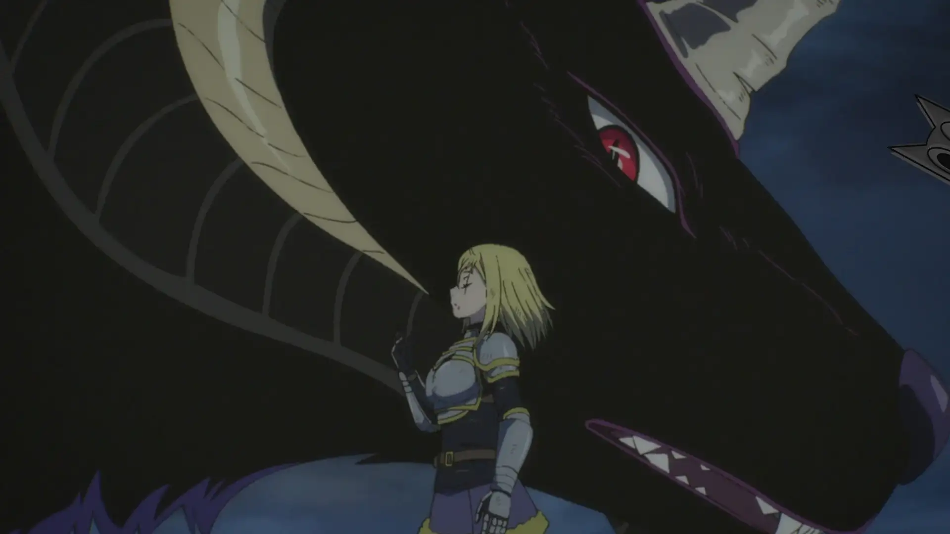 Clevatess em sua forma bestial, encarando Alicia, na análise final da temporada.