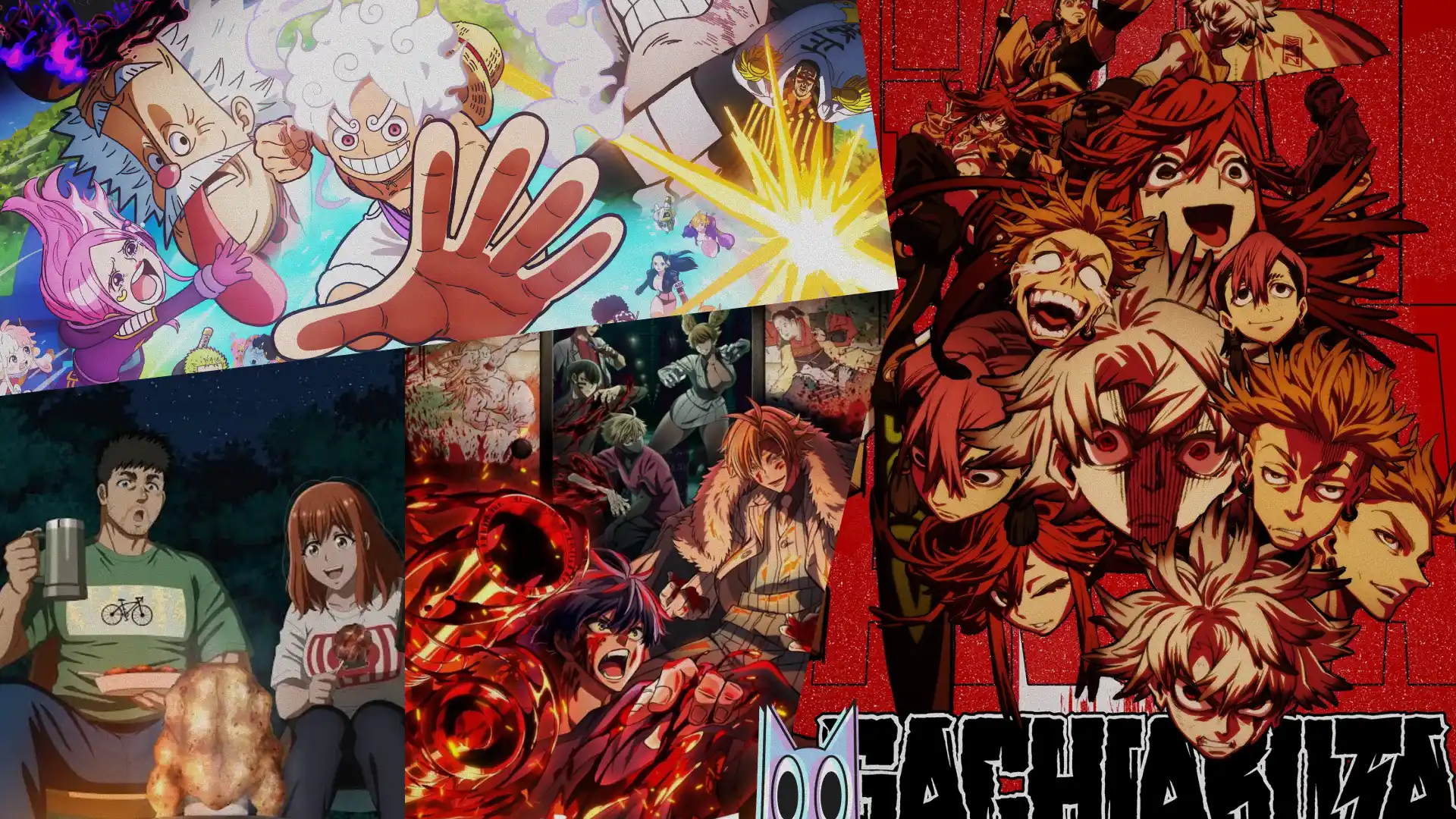 Uma colagem de animes da temporada de Outono 2025, destacando as séries que continuam e as novas estreias.