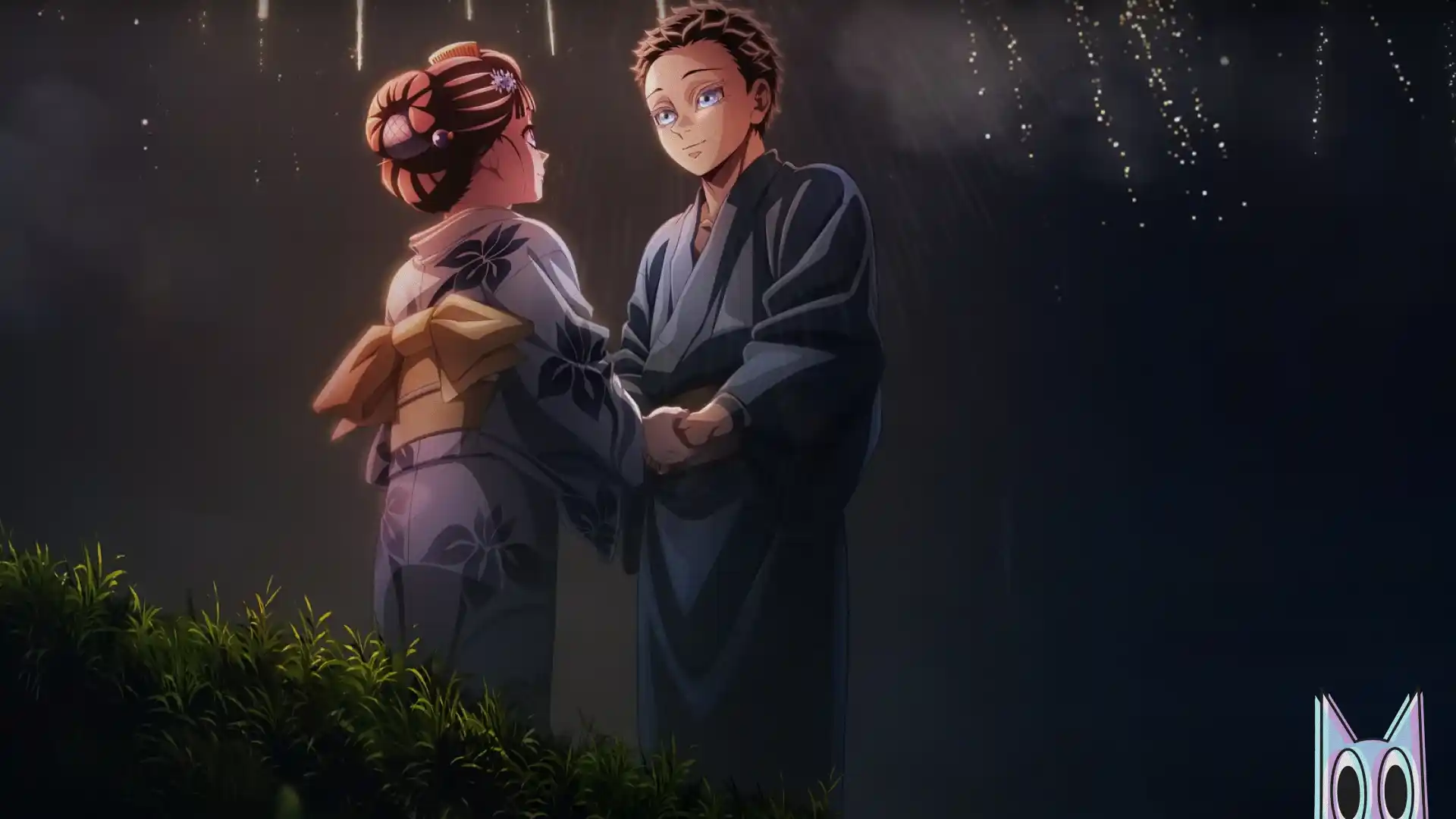 Hakuji (Akaza humano) e sua noiva Koyuki em destaque no novo pôster do filme de Demon Slayer: Arco do Castelo Infinito.
