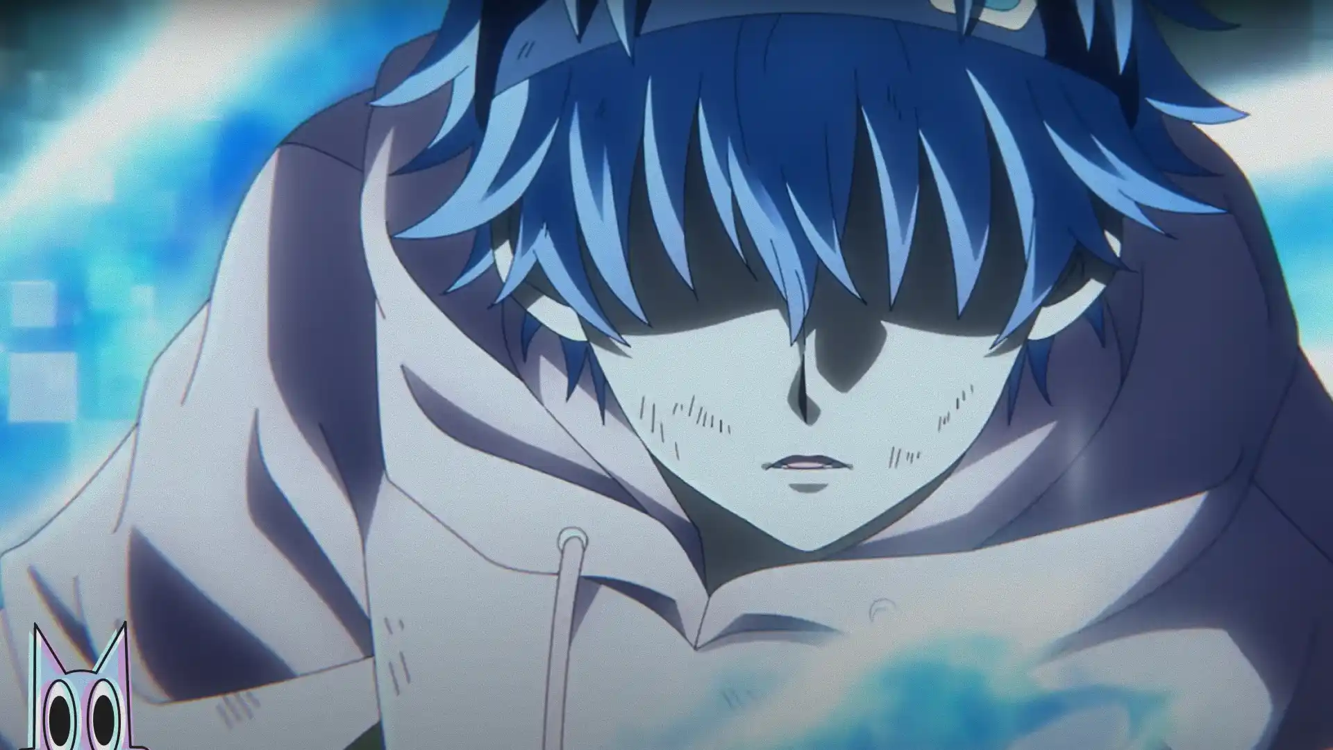 Protagonistas do anime Dead Account em uma cena de ação do novo trailer, lutando contra monstros digitais.